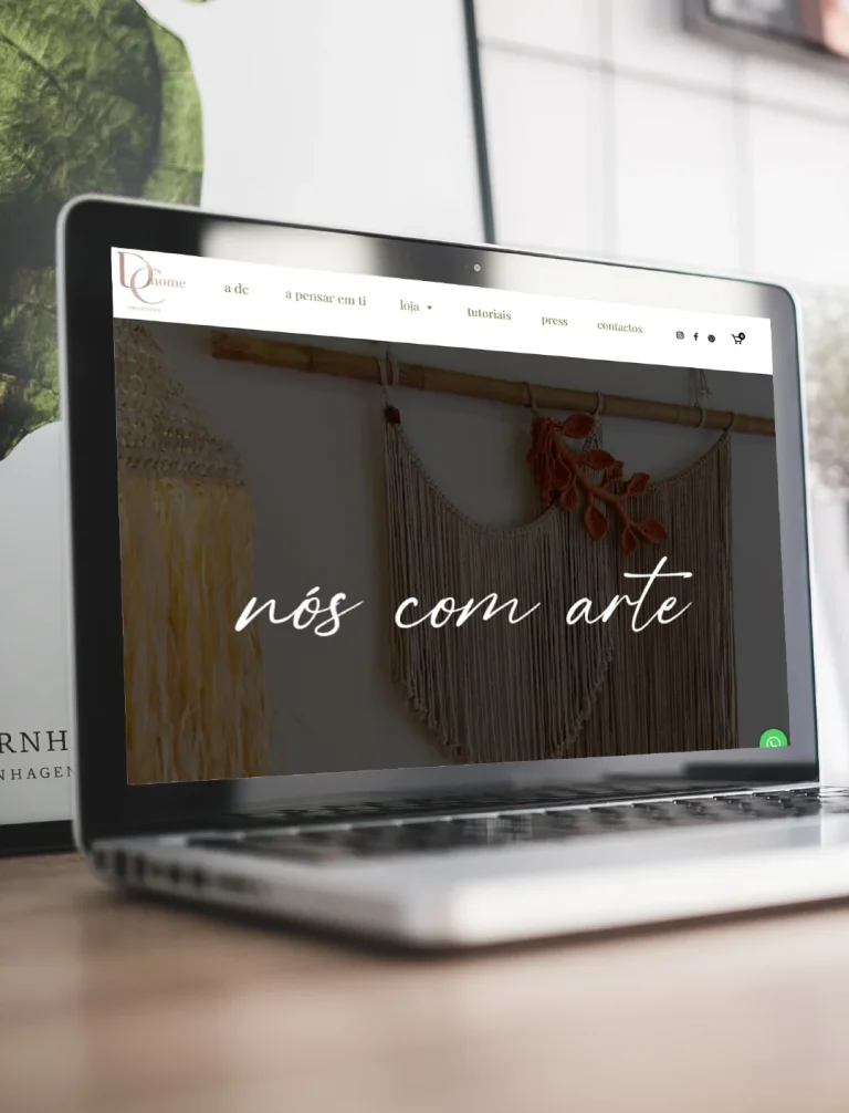 Mockup desktop da loja online DC‑Handcrafted