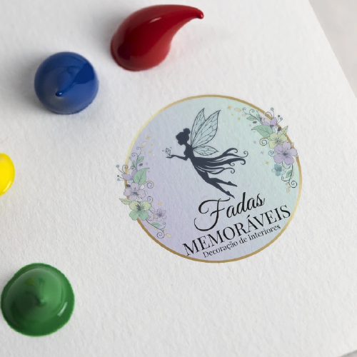 Mockup do logótipo das Fadas Memoráveis