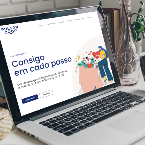 Mockup desktop do website Pulsar Coop